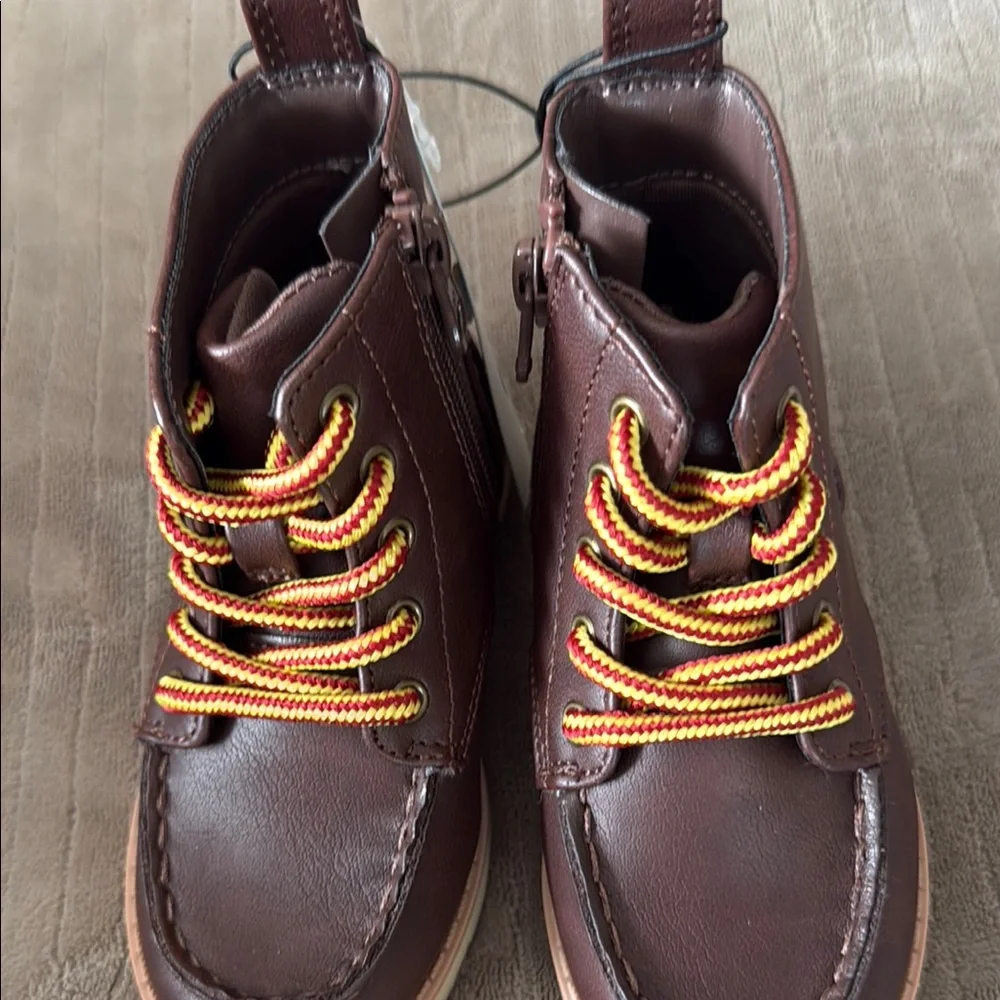 Brown Kids Shoes with Yellow Laces - Picture 5 of 5